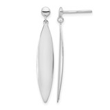 Rhodium-Plated 14K White Gold Polished Post Dangle Earrings, 36 mm