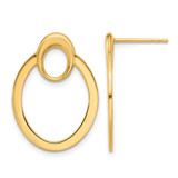 14K Yellow Gold Polished Oval Drop Post Earrings, 24.13 mm
