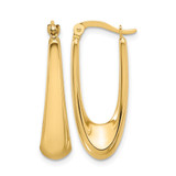14K Yellow Gold Hollow Polished Hoop Earrings, 26.75 mm