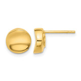 14K Yellow Gold Polished Stud Earrings, 9.15 mm