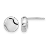 Rhodium-Plated 14K White Gold Polished Stud Earrings, 9.15 mm