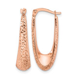 Rhodium-Plated 14K Rose Gold Hollow Polished and Diamond-Cut Hoop Earrings, 25.4 mm