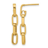 14K Yellow Gold Polished Link Dangle Earrings, 30.5 mm