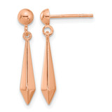 14K Rose Gold Polished Post Dangle Earrings, 24 mm