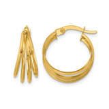 14K Yellow Gold Polished Hoop Earrings, 19 mm