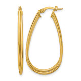 14K Yellow Gold Polished Twist Hoop Earrings, 38 mm