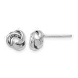 Rhodium-Plated 14K White Gold Hollow Polished Stud Earrings, 8 mm