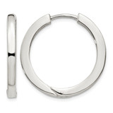 Sterling Silver 2.5 x 25 mm Hinged Hoop Earrings