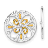 Sterling Silver Gold-Tone Jacket Earrings Enhancers, 15.2 mm