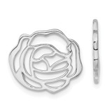 Sterling Silver Polished Rose Floral Jacket Earrings Enhancers, 14.3 mm