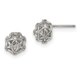 Sterling Silver Cubic Zirconia Stud Earrings, 10 mm