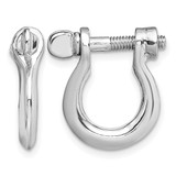 De-Ani Sterling Silver Rhodium-Plated Polished Medium Shackle Link Screw Drop Earrings, 17 mm