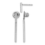 Sterling Shimmer Sterling Silver Rhodium-Plated 48 Stone Cubic Zirconia Post Dangle Bar Drop Earrings, 30.91 mm