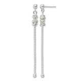 Sterling Silver Fancy Knot with Chain Post Dangle Earrings, 62.15 mm