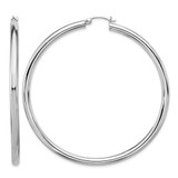 Sterling Silver Polished 3 x 67 mm Hoop Earrings