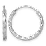 Sterling Silver Rhodium-Plated Polished Twisted 2.25 x 20 mm Round Endless Hoop Earrings