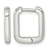 Sterling Silver Polished 2.5 mm X 12 mm Rectangular Hinged Hoop Earrings, 15.5 mm Long