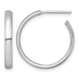 Sterling Silver Rhodium-Plated Polished 3.00 x 23 mm C-Hoop Post Earrings, 22.75 mm Long