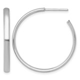 Sterling Silver Rhodium-Plated Polished 3.00 x 32 mm C-Hoop Post Earrings, 32.5 mm Long