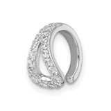 Sterling Silver Rhodium-Plated Polished Cubic Zirconia Single Ear Cuff, 12.1 mm