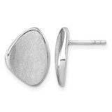 Sterling Silver Rhodium-Plated Scratch Finish Fancy Abstract Stud Earrings, 15.9 mm