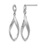 Sterling Silver Rhodium-Plated Radiant Essence Textured Post Dangle Earrings, 37 mm