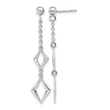 Sterling Silver Rhodium-Plated Polished Drop Earrings, 48 mm