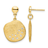 Sterling Silver Radiant Essence Gold-Tone Cubic Zirconia Dangle Earrings, 26 mm