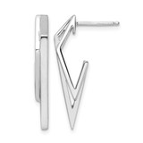 Sterling Silver Rhodium-Plated Polished and Brushed Dangle Earrings, 29.4 mm