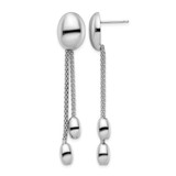 Sterling Silver Rhodium-Plated Polished Post Dangle Earrings, 57.75 mm