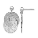 Sterling Silver Rhodium-Plated Etched Circles Dangle Earrings, 26.65 mm