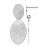 Sterling Silver Rhodium-Plated Brushed Ovals Post Dangle Earrings, 40.25 mm