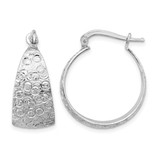 Sterling Silver Rhodium-Plated Textured Hoop Earrings, 26 mm