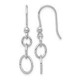 Sterling Silver Rhodium-Plated Polished Graduated Circle Dangle French Wire Earrings, 34 mm