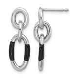 Sterling Silver Rhodium-Plated with Enamel Dangle Earrings, 25.7 mm