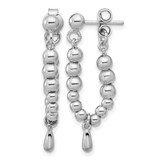 Sterling Silver Rhodium-Plated Ball Dangle Earrings, 30 mm