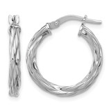 Sterling Silver Rhodium-Plated Polished Twisted Hoop Earrings, 21 mm