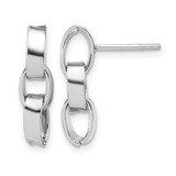 Sterling Silver Rhodium-Plated Polished 3-Link Dangle Earrings, 19 mm