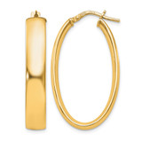 Sterling Silver Gold-Tone Polished Oval Hinged Hoop Earrings, 35 mm