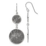 Ruthenium-Plated Sterling Silver Ruthenium-Plated Shepherd Hook Drop French Wire Earrings, 59 mm
