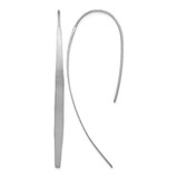 Sterling Silver Rhodium-Plated Polished & Brushed Drop Earrings, 55 mm
