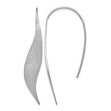 Sterling Silver Rhodium-Plated Polished & Brushed Drop Earrings, 50 mm