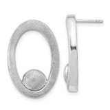 Sterling Silver Polished & Scratch Finish Post Dangle Earrings, 25.6 mm