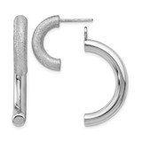 Rhodium-Plated Sterling Silver Polished Diamond-Cut Removable Front Back Drop Earrings, 31.5 mm