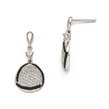 Rhodium-Plated Sterling Silver & Cubic Zirconia True Fire Triangle Dangle Earrings, 26 mm
