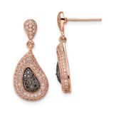 Sterling Silver Gold-Tone Cubic Zirconia Brilliant Embers Dangle Earrings, 25 mm