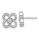 Sterling Silver & Cubic Zirconia Brilliant Embers Floral Stud Earrings, 10.75 mm