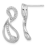 Sterling Silver & Cubic Zirconia Brilliant Embers Fancy Teardrop Post Dangle Earrings, 24 mm