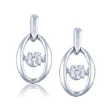 Sterling Silver Drop Earrings with Cubic Zirconia 2 =