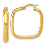 14K Yellow Gold Polished Square Hoop Earrings